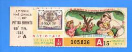 FRANCE . LOTERIE NATIONALE . " ENFANCE MALHEUREUSE " . 1945 - Ref. N°13016 - - Biglietti Della Lotteria