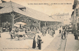 CPA La Côte Saint André-La Halle Un Jour De Marché     L2908 - La Côte-Saint-André