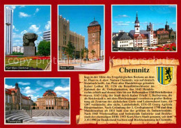 72854627 Chemnitz Karl-Marx-Denkmal Roter-Turm Rathaus Theaterplatz Chemnitz - Chemnitz