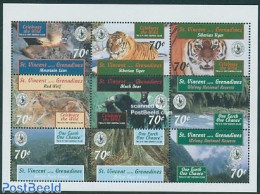Saint Vincent 1997 Sierra Club 9v M/s (9x70c), Mint NH, Nature - Animals (others & Mixed) - Bears - Cat Family - Envir.. - Milieubescherming & Klimaat