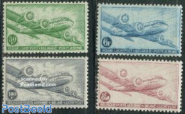 Belgium 1946 Airmail Definitives 4v, Mint NH, Transport - Aircraft & Aviation - Nuovi