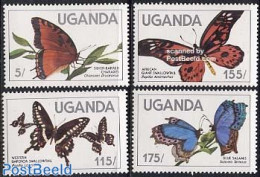 Uganda 1984 Butterflies 4v, Mint NH, Nature - Butterflies - Otros & Sin Clasificación