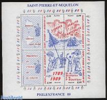 Saint Pierre And Miquelon 1989 French Revolution S/s, Mint NH, History - Transport - Various - History - Ships And Boa.. - Ships
