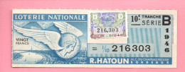 FRANCE . LOTERIE NATIONALE . " R. HATOUN " . 1946 - Ref. N°13018 - - Lottery Tickets