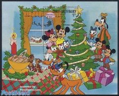 Turks And Caicos Islands 1983 Disney, Christmas S/s, Mint NH, Religion - Christmas - Art - Disney - Natale