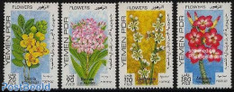 Yemen, South 1979 Flowers 4v, Mint NH, Nature - Flowers & Plants - Otros & Sin Clasificación