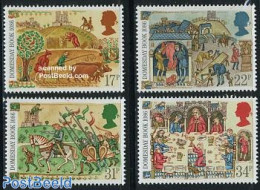 Great Britain 1986 Domesday Book 4v, Mint NH, Nature - Various - Horses - Agriculture - Art - Books - Nuovi