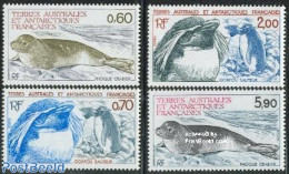 French Antarctic Territory 1984 Animals 4v, Mint NH, Nature - Animals (others & Mixed) - Birds - Sea Mammals - Neufs