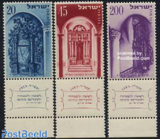Israel 1953 New Year 3v, Mint NH, Religion - Bible Texts - Ungebraucht (mit Tabs)