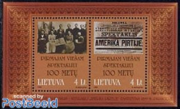 Lithuania 1999 Amerika Pirtije S/s, Mint NH, Performance Art - Theatre - Theatre