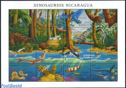 Nicaragua 1994 Preh. Animals 16v M/s, Mint NH, Nature - Fish - Prehistoric Animals - Shells & Crustaceans - Turtles - Fishes