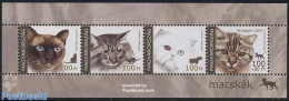 Hungary 2005 Cats 4v M/s, Mint NH, Nature - Cats - Neufs