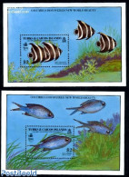 Turks And Caicos Islands 1990 Fish 2 S/s, Discovery Of America, Mint NH, Nature - Fish - Fishes