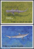 Turks And Caicos Islands 1993 Sharks 2 S/s, Mint NH, Nature - Fish - Sharks - Fishes