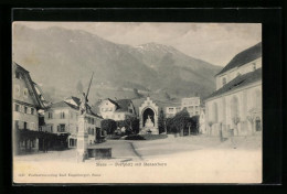 AK Stans, Dorfplatz Mit Stanserhorn  - Stans