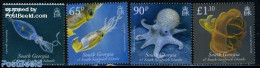 South Georgia / Falklands Dep. 2010 Squid 4v, Mint NH, Nature - Fish - Fishes