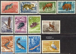 Trieste B-Zone 1954 Definitives, Animals 12v, Mint NH, Nature - Animals (others & Mixed) - Birds - Birds Of Prey - Cat.. - Fishes