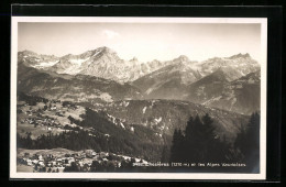 AK Chesières, Vue Générale Et Les Alpes Vaudoises  - Sonstige & Ohne Zuordnung