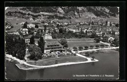 AK La Neuveville, Vue Générale Et Hostellerie J. J. Rousseau  - La Neuveville