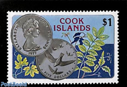 Cook Islands 1977 Nature Conservation 1v, Mint NH, Nature - Various - Birds - Money On Stamps - Monnaies