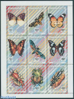Comoros 1994 Insects 9v M/s, Mint NH, Nature - Butterflies - Insects - Comoros