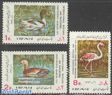 Iran/Persia 1971 Waterbirds 3v, Mint NH, Nature - Birds - Ducks - Flamingo - Irán