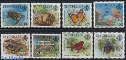 Seychelles 1979 Definitives 8v With Year 1979, Mint NH, Nature - Animals (others & Mixed) - Bats - Birds - Butterflies.. - Fishes