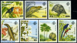 Seychelles 2004 Definitives, Overprints 7v, Mint NH, Nature - Animals (others & Mixed) - Birds - Flowers & Plants - Re.. - Sonstige & Ohne Zuordnung