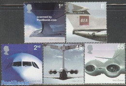 Great Britain 2002 Airliners 5v, Mint NH, Transport - Concorde - Aircraft & Aviation - Unused Stamps