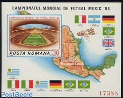 Romania 1986 World Cup Football S/s, Mint NH, History - Sport - Various - Flags - Football - Maps - Neufs