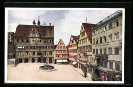 AK Tübingen A. N., Marktplatz Mit Rathaus Und Hotel Lamm  - Tuebingen