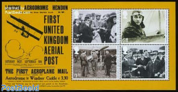 Great Britain 2011 100 Years Airmail S/s, Mint NH, Sport - Transport - Cycling - Post - Aircraft & Aviation - Unused Stamps