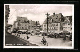 AK Heilbronn A. N., Marktplatz Mit Rathaus Und Marktständen  - Heilbronn
