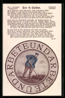 Künstler-AK Deutsches Flaggenlied, Pionier Beim Graben  - War 1914-18