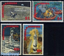 Antigua & Barbuda 1989 Moonlanding Anniversary 4v, Mint NH, Transport - Space Exploration - Antigua Und Barbuda (1981-...)