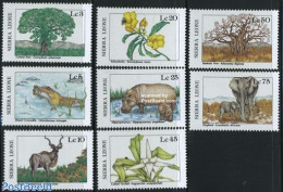 Sierra Leone 1987 Flora & Fauna 8v, Mint NH, Nature - Animals (others & Mixed) - Crocodiles - Elephants - Hippopotamus.. - Rotary, Club Leones