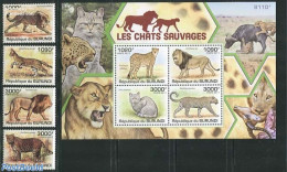 Burundi 2011 Wild Cats 4v + S/s, Mint NH, Nature - Cat Family - Cats - Autres & Non Classés