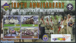 Papua New Guinea 2007 Scouting Centenary 4v M/s, Mint NH, Sport - Scouting - Papouasie-Nouvelle-Guinée
