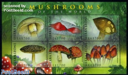 Sierra Leone 2009 Mushrooms 6v M/s, Mint NH, Nature - Mushrooms - Mushrooms