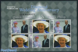 Dominica 2008 Diamond Wedding 6v M/s, Mint NH, History - Kings & Queens (Royalty) - Koniklijke Families