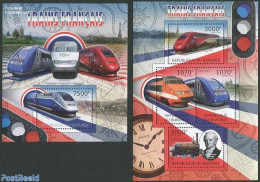 Burundi 2012 French Trains 2 S/s, Mint NH, Transport - Railways - Trenes