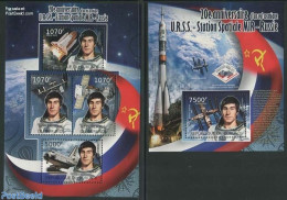 Burundi 2012 Russian Space Flights 2 S/s, Mint NH, Transport - Space Exploration - Other & Unclassified