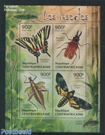 Central Africa 2013 Insects 4v M/s, Mint NH, Nature - Butterflies - Insects - Repubblica Centroafricana