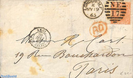 Great Britain 1865 Folding Letter From London To Paris, Postal History - Sonstige & Ohne Zuordnung