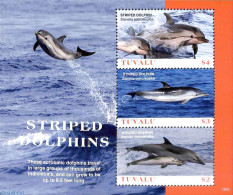 Tuvalu 2019 Striped Dolphins 3v M/s, Mint NH, Nature - Sea Mammals - Altri & Non Classificati