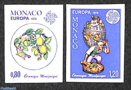 Monaco 1976 Europa, Handicrafts 2v, Imperforated, Mint NH, History - Europa (cept) - Art - Art & Antique Objects - Cer.. - Ongebruikt
