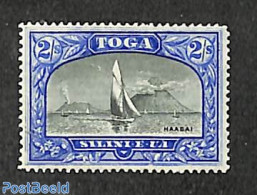 Tonga 1897 2s, Stamp Out Of Set, Unused (hinged), History - Transport - Geology - Ships And Boats - Barcos