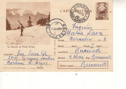 ROMANIA 300y1966: SKIING IN MOUNTAINS BUCEGI, Used Prepaid Postal Stationery Card - Registered Shipping! - Entiers Postaux