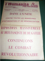 MAI 68 : " L HUMANITE NOUVELLE " ORGANE CENTRAL DU PARTI COMMUNISTE MARXISTE LENINISTE DE FRANCE : N ° SPECIAL - 1950 - Today