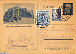 Germany, DDR 1952 Illustrated Postcard 12pf, Uprated, Used Postal Stationary - Covers & Documents
